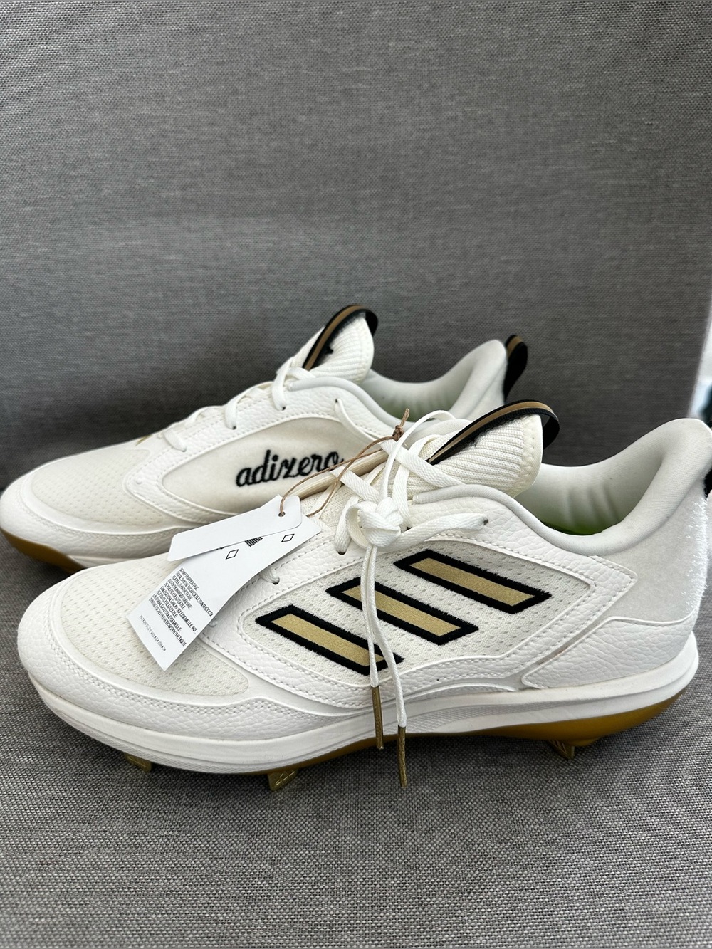 adidas PureHustle 3 Elite Women Softball Cleats Size 12.5 Off White Gold ID7638
